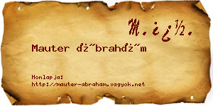 Mauter Ábrahám névjegykártya